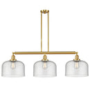 Bell Island Light shown in the Satin Gold finish with a Seedy shade