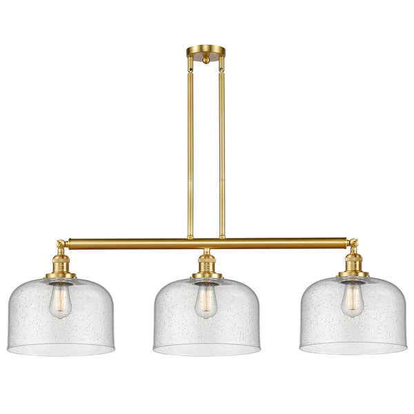 Bell Island Light shown in the Satin Gold finish with a Seedy shade