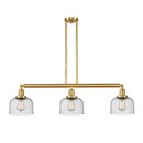 Bell Island Light shown in the Satin Gold finish with a Seedy shade