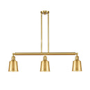 Addison Island Light shown in the Satin Gold finish with a Satin Gold shade