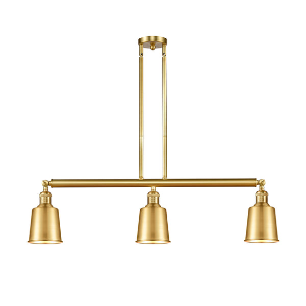 Addison Island Light shown in the Satin Gold finish with a Satin Gold shade