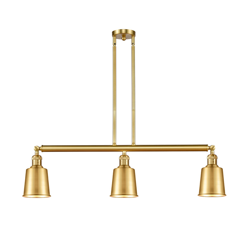 Addison Island Light shown in the Satin Gold finish with a Satin Gold shade