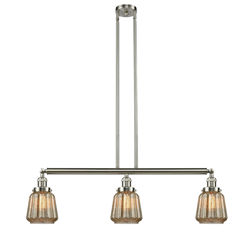 Chatham Island Light shown in the Brushed Satin Nickel finish with a Mercury shade