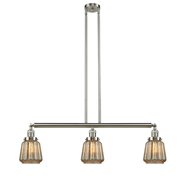 Chatham Island Light shown in the Brushed Satin Nickel finish with a Mercury shade