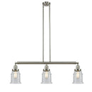 Canton Island Light shown in the Brushed Satin Nickel finish with a Seedy shade