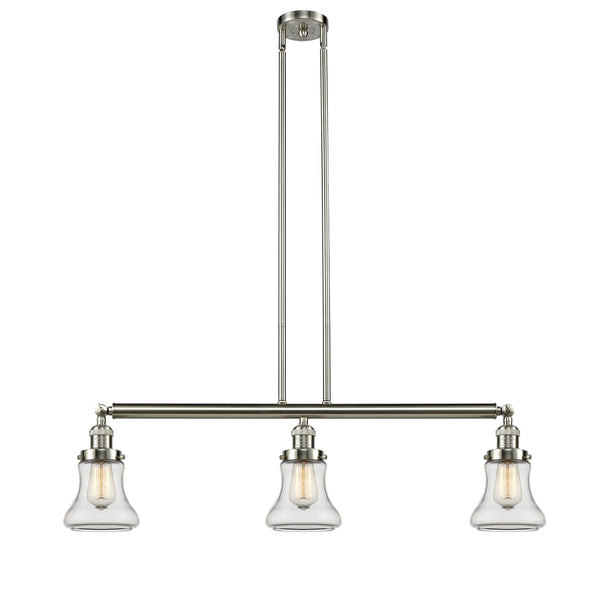 Bellmont Island Light shown in the Brushed Satin Nickel finish with a Clear shade