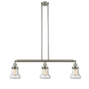 Bellmont Island Light shown in the Brushed Satin Nickel finish with a Seedy shade