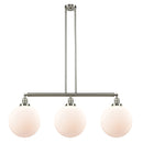 Beacon Island Light shown in the Brushed Satin Nickel finish with a Matte White shade