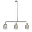 Stanton Island Light shown in the Brushed Satin Nickel finish with a Clear Wire Mesh shade