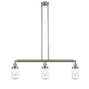 Dover Island Light shown in the Brushed Satin Nickel finish with a Clear shade