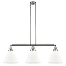 Cone Island Light shown in the Brushed Satin Nickel finish with a Matte White shade