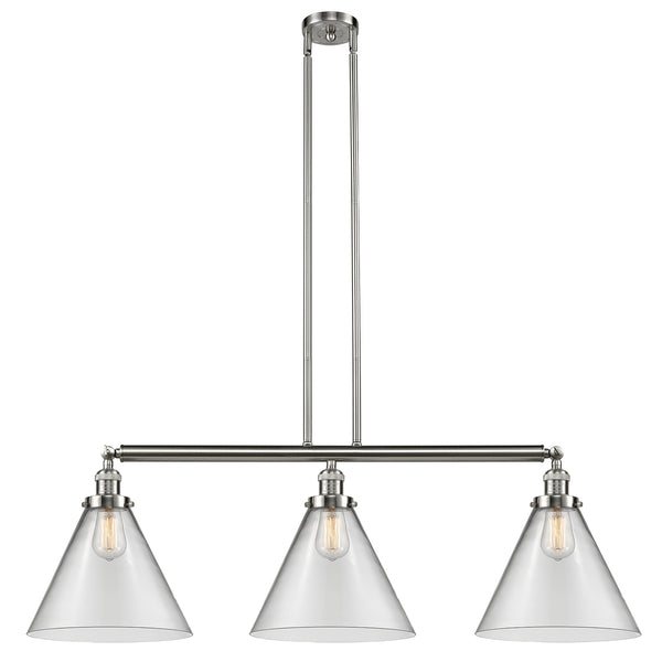 Cone Island Light shown in the Brushed Satin Nickel finish with a Clear shade