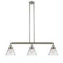 Cone Island Light shown in the Brushed Satin Nickel finish with a Clear shade