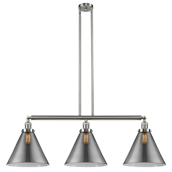 Cone Island Light shown in the Brushed Satin Nickel finish with a Plated Smoke shade