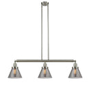 Cone Island Light shown in the Brushed Satin Nickel finish with a Plated Smoke shade