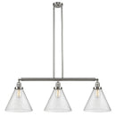 Cone Island Light shown in the Brushed Satin Nickel finish with a Seedy shade