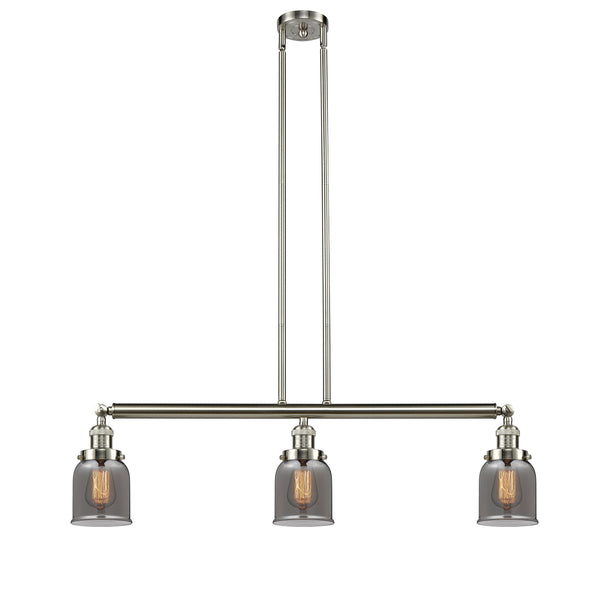 Bell Island Light shown in the Brushed Satin Nickel finish with a Plated Smoke shade