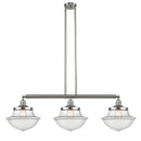 Oxford Island Light shown in the Brushed Satin Nickel finish with a Clear shade