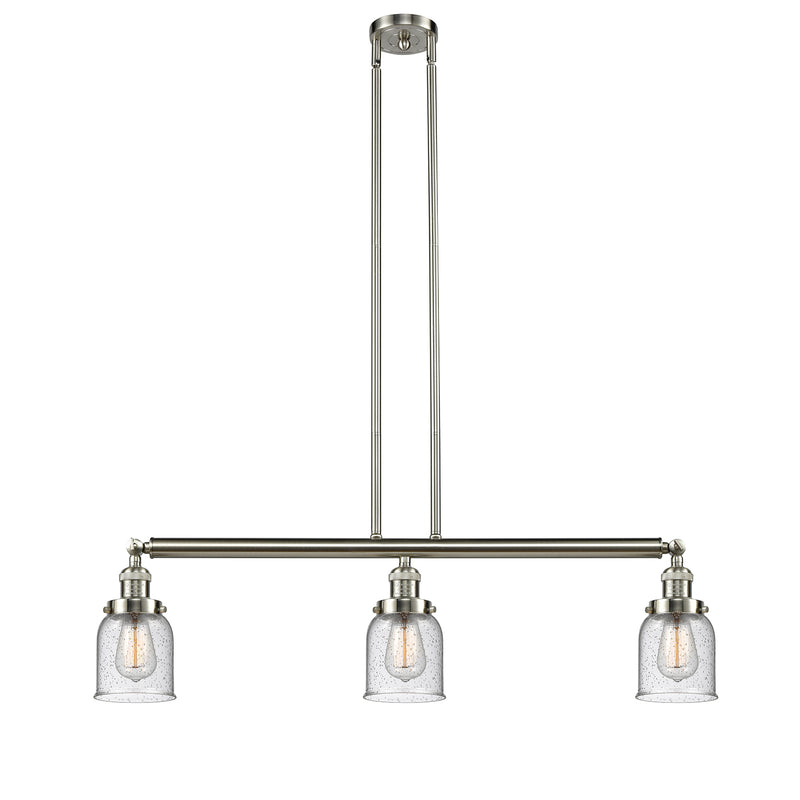 Bell Island Light shown in the Brushed Satin Nickel finish with a Seedy shade