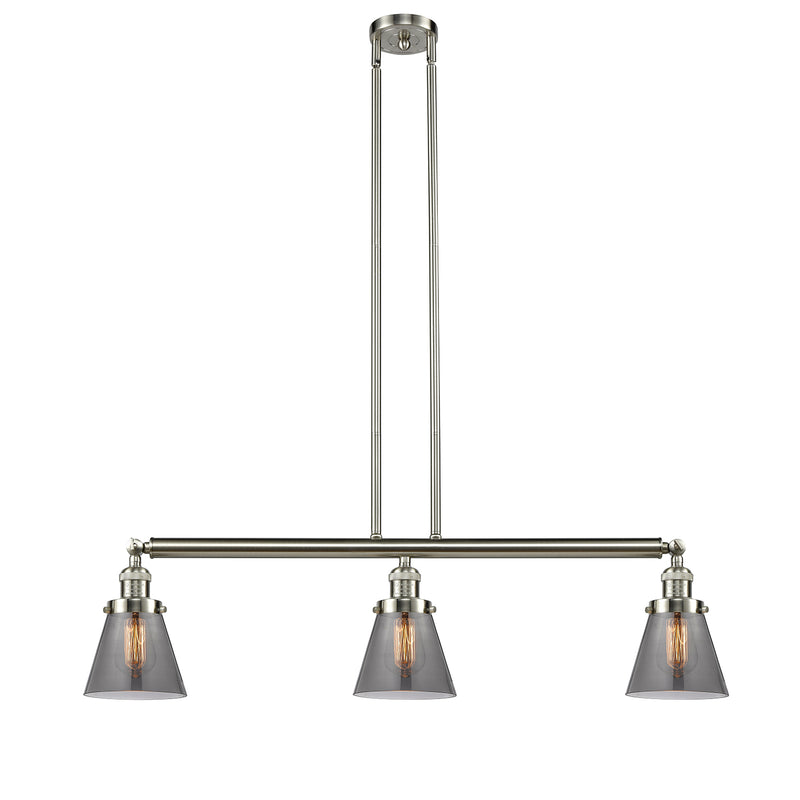 Cone Island Light shown in the Brushed Satin Nickel finish with a Plated Smoke shade