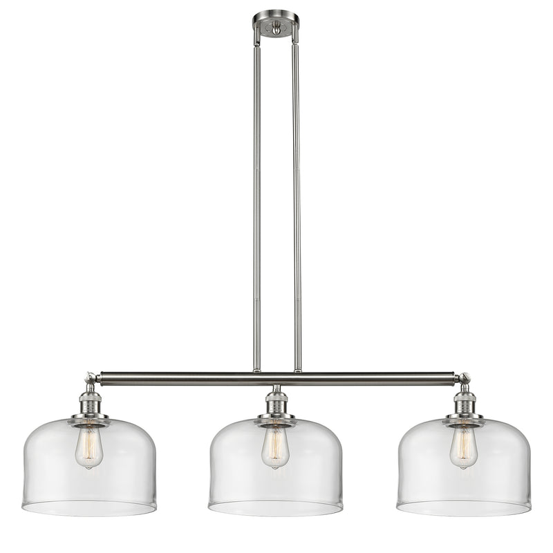 Bell Island Light shown in the Brushed Satin Nickel finish with a Clear shade