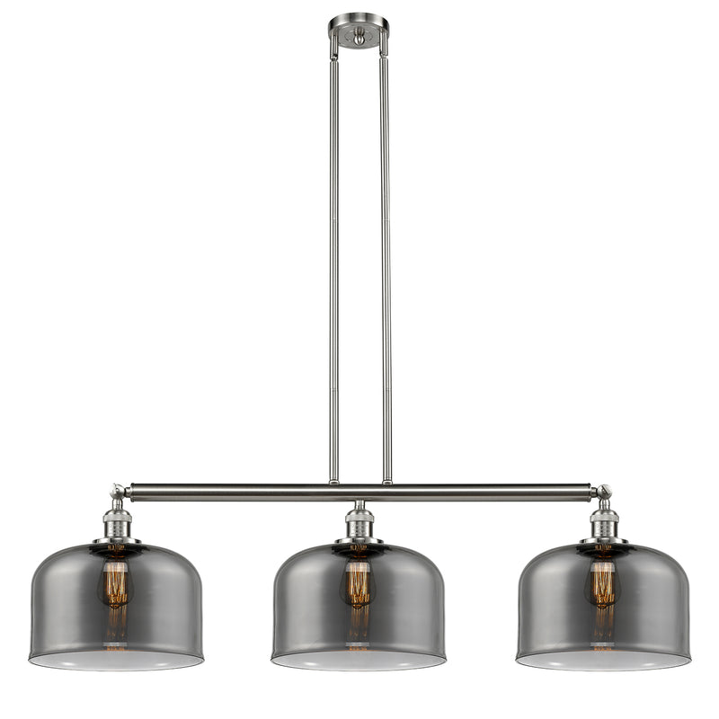 Bell Island Light shown in the Brushed Satin Nickel finish with a Plated Smoke shade