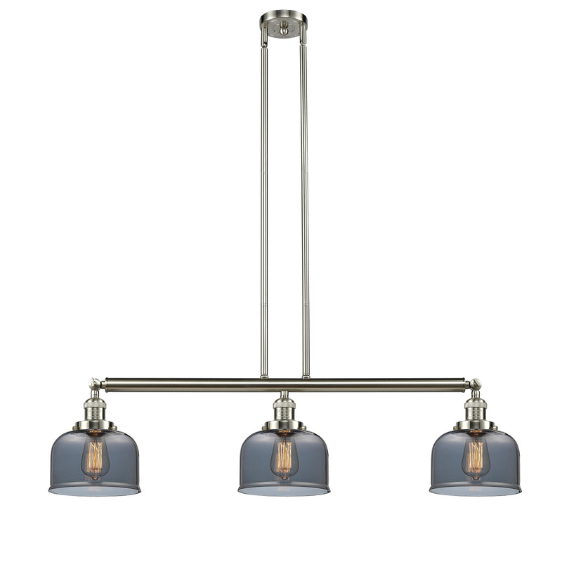 Bell Island Light shown in the Brushed Satin Nickel finish with a Plated Smoke shade