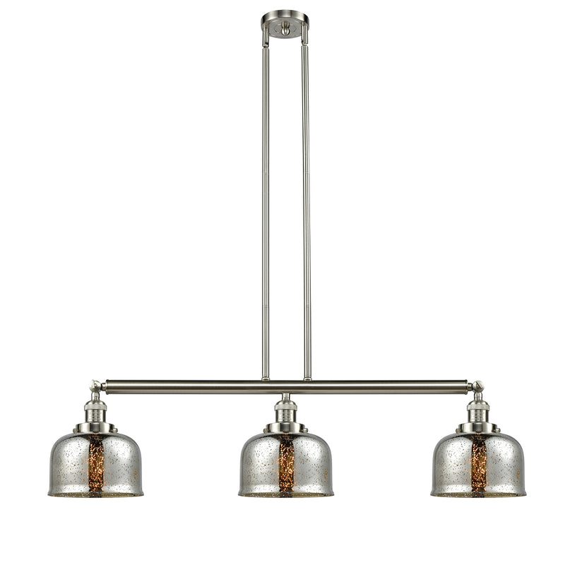 Bell Island Light shown in the Brushed Satin Nickel finish with a Silver Plated Mercury shade