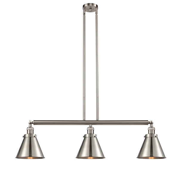 Appalachian Island Light shown in the Brushed Satin Nickel finish with a Brushed Satin Nickel shade