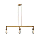 Bare Bulb Island Light shown in the Brushed Brass finish