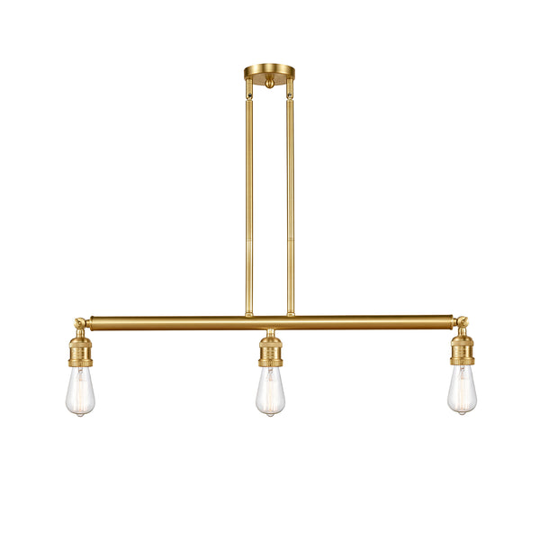 Bare Bulb Island Light shown in the Satin Gold finish