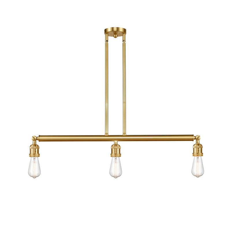 Bare Bulb Island Light shown in the Satin Gold finish