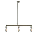 Bare Bulb Island Light shown in the Brushed Satin Nickel finish