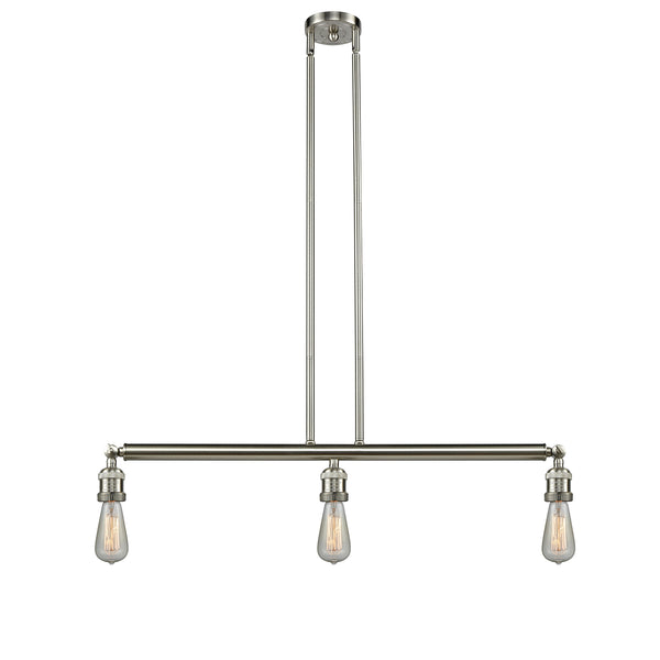 Bare Bulb Island Light shown in the Brushed Satin Nickel finish