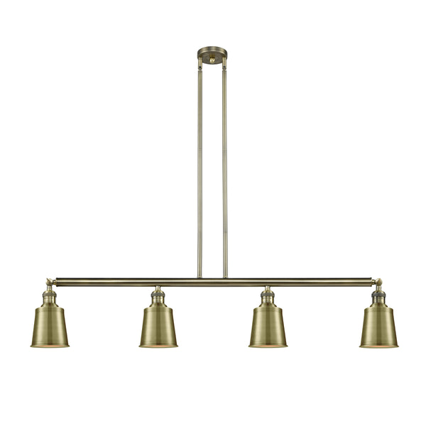 Addison Island Light shown in the Antique Brass finish with a Antique Brass shade