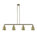 Addison Island Light shown in the Antique Brass finish with a Antique Brass shade