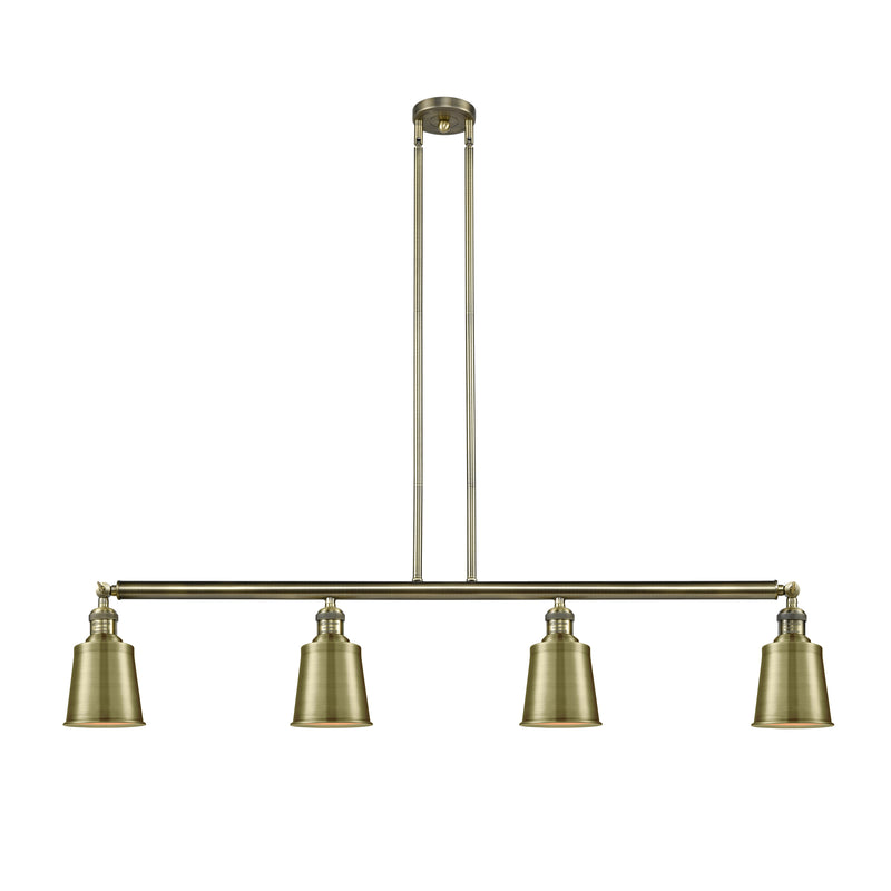 Addison Island Light shown in the Antique Brass finish with a Antique Brass shade