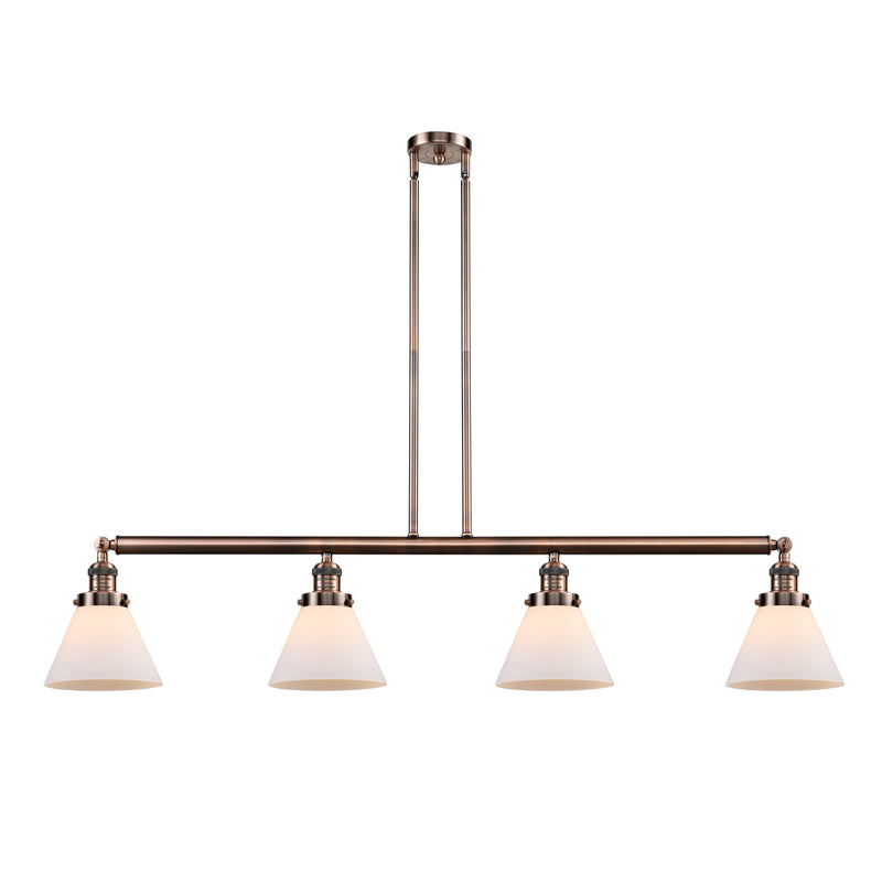 Cone Island Light shown in the Antique Copper finish with a Matte White shade