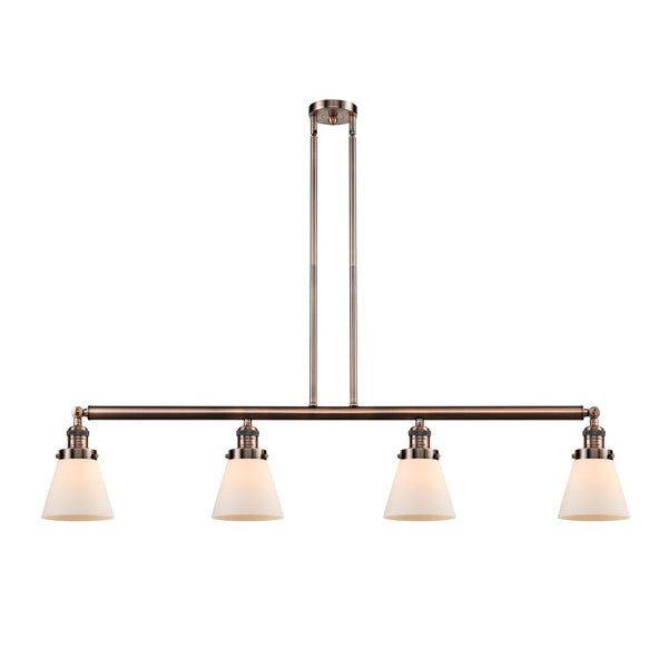 Cone Island Light shown in the Antique Copper finish with a Matte White shade