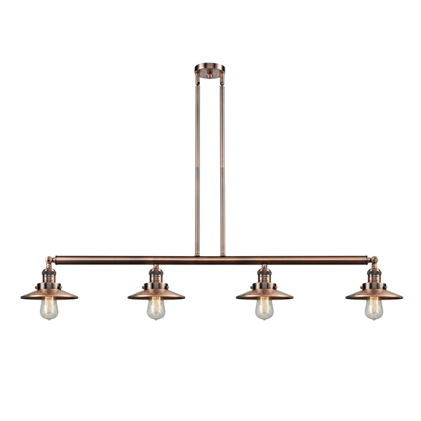 Railroad Island Light shown in the Antique Copper finish with a Antique Copper shade