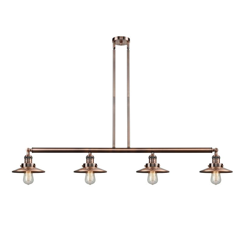 Railroad Island Light shown in the Antique Copper finish with a Antique Copper shade