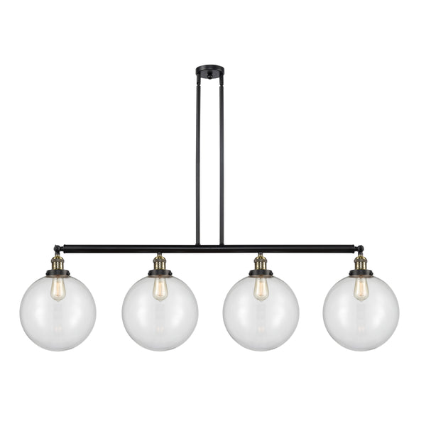 Beacon Island Light shown in the Black Antique Brass finish with a Clear shade