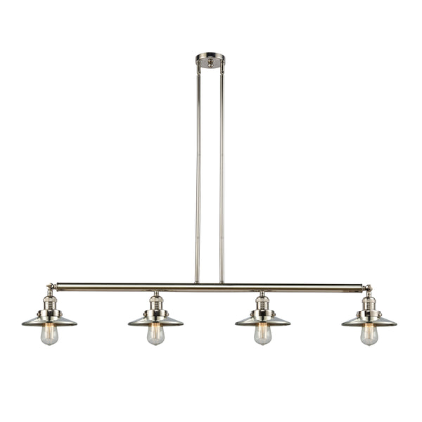 Railroad Island Light shown in the Polished Nickel finish with a Polished Nickel shade