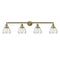 Fulton Bath Vanity Light shown in the Antique Brass finish with a Clear shade