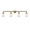 Canton Bath Vanity Light shown in the Antique Brass finish with a Matte White shade