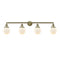 Beacon Bath Vanity Light shown in the Antique Brass finish with a Matte White shade