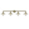Halophane Bath Vanity Light shown in the Antique Brass finish with a Clear Halophane shade
