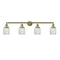 Colton Bath Vanity Light shown in the Antique Brass finish with a Clear Halophane shade