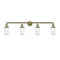 Dover Bath Vanity Light shown in the Antique Brass finish with a Seedy shade
