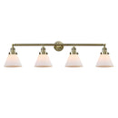 Cone Bath Vanity Light shown in the Antique Brass finish with a Matte White shade